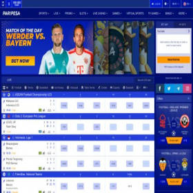 Скриншот главной страницы сайта paripesa.com