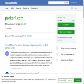 Скриншот главной страницы сайта parker1.com