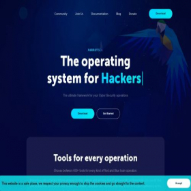 Скриншот главной страницы сайта parrotlinux.org