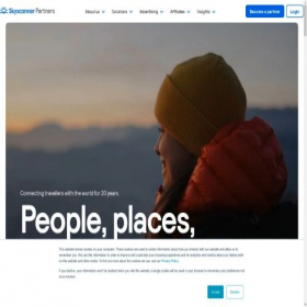 Скриншот главной страницы сайта partners.skyscanner.net