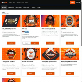 Скриншот главной страницы сайта partybets.com
