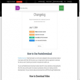 Скриншот главной страницы сайта pastedownload.com