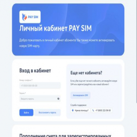 Скриншот главной страницы сайта pay-sim.ru