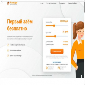 Скриншот главной страницы сайта pay-zaim.su