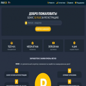 Скриншот главной страницы сайта payer.fun