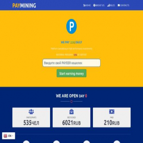 Скриншот главной страницы сайта paymining.fun