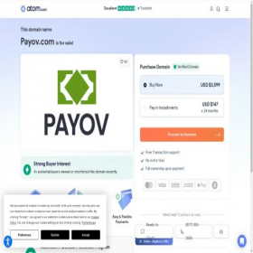 Скриншот главной страницы сайта payov.com