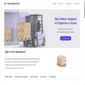 Скриншот главной страницы сайта paytodayshop.ru