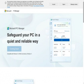 Скриншот главной страницы сайта pcmanager.microsoft.com
