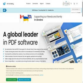 Скриншот главной страницы сайта pdf-xchange.com