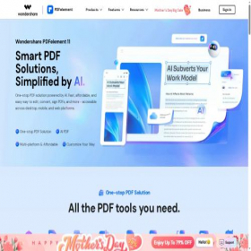 Скриншот главной страницы сайта pdf.wondershare.net