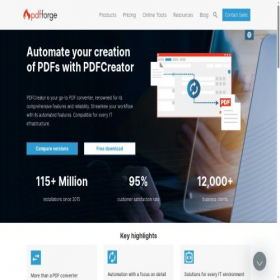 Скриншот главной страницы сайта pdfcreator.com
