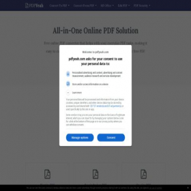 Скриншот главной страницы сайта pdfyeah.com