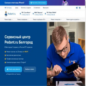 Скриншот главной страницы сайта pedant-belgorod.ru