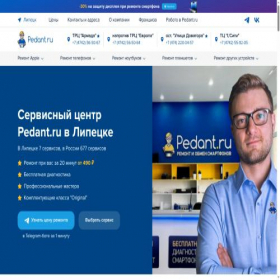 Скриншот главной страницы сайта pedant-lipetsk.ru