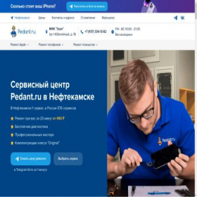 Скриншот главной страницы сайта pedant-neftekamsk.ru
