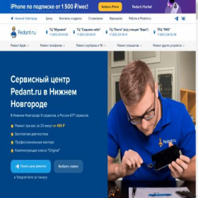 Скриншот главной страницы сайта pedant-nizhnij-novgorod.ru