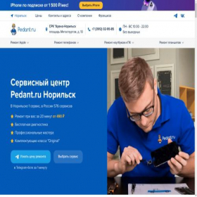 Скриншот главной страницы сайта pedant-norilsk.ru