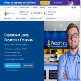Скриншот главной страницы сайта pedant-pushkino.ru