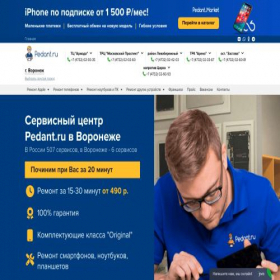 Скриншот главной страницы сайта pedant-voronezh.ru