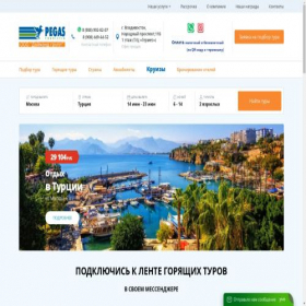 Скриншот главной страницы сайта pegast-vl.ru