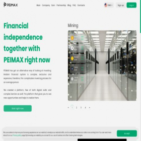 Скриншот главной страницы сайта peimax.finance