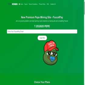 Скриншот главной страницы сайта pepeminer.club