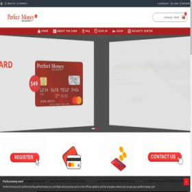 Скриншот главной страницы сайта perfectmoneycard.com