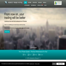 Скриншот главной страницы сайта perfecttrendsystem.com