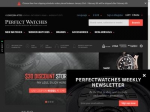 Скриншот главной страницы сайта perfectwatches.to
