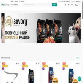 Скриншот главной страницы сайта petfriends.com.ua