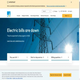 Скриншот главной страницы сайта pge.com
