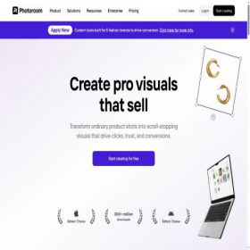 Скриншот главной страницы сайта photoroom.com