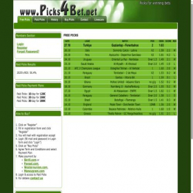 Скриншот главной страницы сайта picks4bet.net