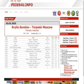 Скриншот главной страницы сайта picks4u.info