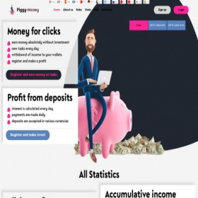 Скриншот главной страницы сайта piggy-money.online
