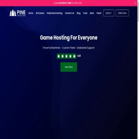 Скриншот главной страницы сайта pinehosting.com
