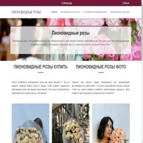 Скриншот главной страницы сайта pionovidnye-rozy.ru