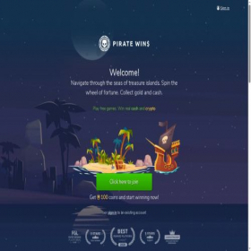 Скриншот главной страницы сайта piratewins.io