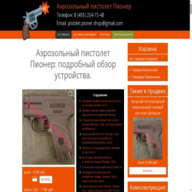 Скриншот главной страницы сайта pistolet-pioner.ru