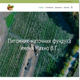 Скриншот главной страницы сайта pitomnik-funduka.ru