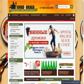 Скриншот главной страницы сайта pivobraga.ru