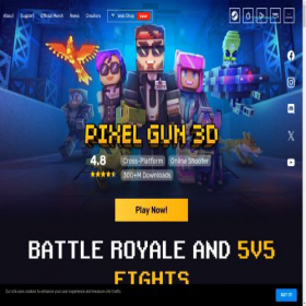 Скриншот главной страницы сайта pixelgun3d.com