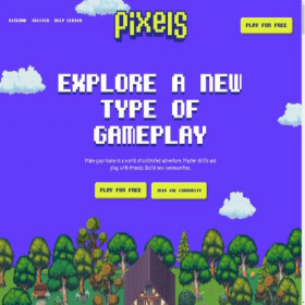 Скриншот главной страницы сайта pixels.xyz