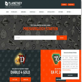 Скриншот главной страницы сайта planetkey.de