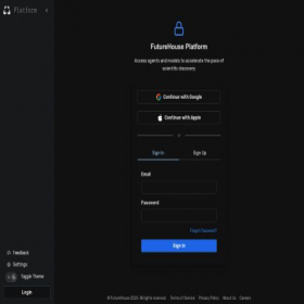 Скриншот главной страницы сайта platform.futurehouse.org