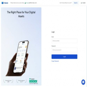 Скриншот главной страницы сайта platform.nexo.com