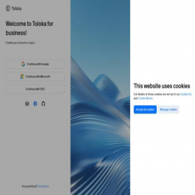 Скриншот главной страницы сайта platform.toloka.ai