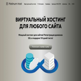 Скриншот главной страницы сайта platinum-host.site
