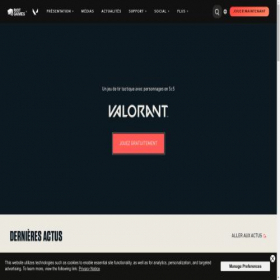 Скриншот главной страницы сайта playvalorant.com